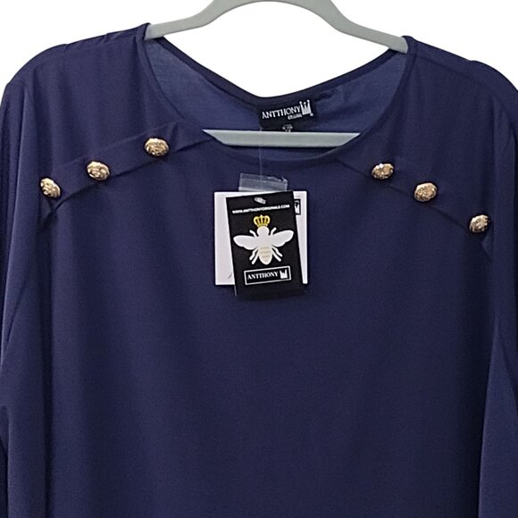 (NWT) Antthony Originals: 2-Piece Pull-on Pant Set, Size 2X, Navy Blue - Picture 3 of 11